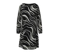 Plissiertes Chiffonkleid mit All-over-Print und Viskosefutter 38 schwarz 2167247.99A3.38