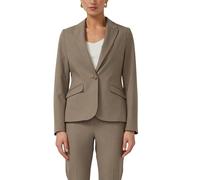 Jackenblazer S.OLIVER BLACK LABEL, Damen, Gr. 48, schwarz beige, Web, Obermaterial: 62% Polyester, 33% Viskose, 5% Elasthan, meliert, unifarben, slim fit hüftbedeckend, tiefer V-Ausschnitt, Blazer, mi