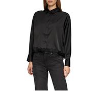 Satin-Bluse mit Spitzen-Detail 42 schwarz