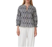 Langarmbluse S.OLIVER BLACK LABEL, Damen, Gr. 36, blau, Web, Obermaterial: 100% Baumwolle, bedruckt, casual, regular fit taillenbedeckt, Langarm elastischer Bund, Blusen, mit All-Over Print (92911865-