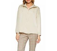 Satinierte Bluse mit V-Ausschnitt 38 Beige