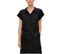 Kurzarmbluse aus Leinen 34 schwarz