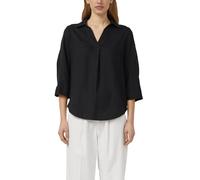 Leinenmix-Bluse mit 3/4-Ärmeln und Turn-up 34 schwarz 2178870.9999.34