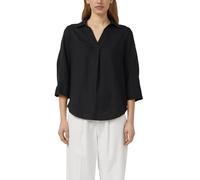 Leinenmix-Bluse mit 3/4-Ärmeln und Turn-up 36 schwarz 2178870.9999.36