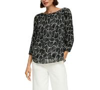 Bluse in feinem Plisée mit abstrakter Musterung 36 schwarz 2158851.99B1.36