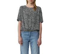 Gemusterte Shirt-Bluse mit verstellbarem Saum 38 schwarz 2166511.99B0.38
