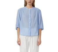 Leichte Baumwollbluse mit 3/4-Ärmeln und Struktur 46 blau 2176338.5141.46