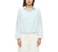 Baumwollbluse im O-Shape mit Stickerei 46 blau 2178775.5110.46