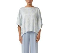 Fließende Poncho-Bluse L blau|creme 2177707.50A7.L