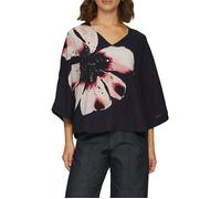 Verkürzte Crêpe-Bluse im Loose Fit mit Pailletten 34 blau