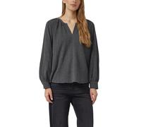 Langarmbluse S.OLIVER, Damen, Gr. 38, schwarz, Web, Obermaterial: 78% Polyester, 21% Viskose, 1% Elasthan, unifarben, relaxed fit normal, Rundhals, Manschette, Blusen (57116640-38) schwarz