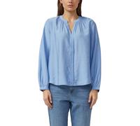 s.Oliver Viskosebluse mit Raffung und All-over-Print Blau Größe 36