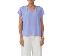 Fließende Viskosebluse mit Smok-Effekt und Volantärmeln 42 blau 2165955.5328.42