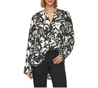 Gemusterte Viskose-Bluse mit Tunika-Ausschnitt 40 creme|schwarz 2158564.02A3.40