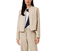 Kurzjacke S.OLIVER BLACK LABEL, Damen, Gr. 44, beige, Web, Obermaterial: 62% Polyester, 33% Viskose, 5% Elasthan, unifarben, regular fit normal, gerader Abschluss, Jacken Kurzjacke, mit Taschen (83879