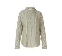 Langarmbluse S.OLIVER, Damen, Gr. 46, grün, Web, Obermaterial: 100% Viskose, gestreift, lässig geschnitten hüftbedeckend, V-Ausschnitt, 1-Knopf-Manschette, Blusen, im Streifen-Design und aus Viskose (