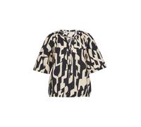 Strukturierte Bluse mit Halbarm im O-Shape 36 schwarz|beige 2161113.99A0.36