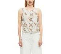 s.Oliver Damen Bluse - Ärmellos, Viskosemix, Allover-Print, Tunnelzug, Regular Fit