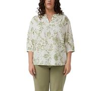 Bluse aus Seersucker mit Raffungen 48 creme|grün 2181225.02A4.48