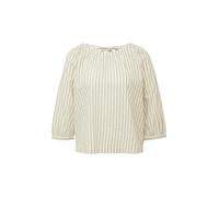 Streifenbluse mit Raffung und Schleife 38 beige 2164646.84G7.38