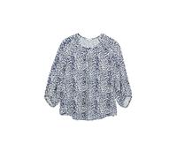 Druckbluse S.OLIVER, Damen, Gr. 46, blau aop, Web, Obermaterial: 100% Viskose, bedruckt, lässig geschnitten hüftlang, Rundhals, elastischer Bund, Blusen Druckbluse, 3/4-Arm Sommerbluse / bedruckt / Ru