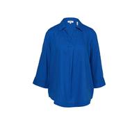 s.Oliver Hemdbluse Leinen-Viskose-Mix 3/4-Ärmel mit Turn-up V-Ausschnitt sky blau Gr. 34