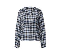 Karo-Bluse mit Faltendetail und elastischen Ärmelbündchen 40 blau|mehrfarbig 2170017.59N1.40