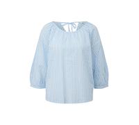 Klassische Bluse S.OLIVER, Damen, Gr. 36, blau stripe, Web, Obermaterial: 50% Baumwolle, 50% Viskose, gestreift, relaxed fit normal, Rundhals, elastischer Bund, Blusen Bluse, mit Streifen Muster (7694