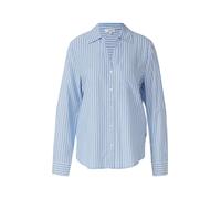 s.Oliver Bluse Comfort Fit - 100% Viskose, gestreift, V-Ausschnitt - Blau Gr. 38