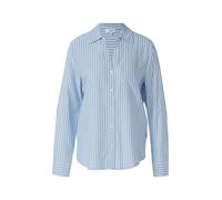 Langarmbluse S.OLIVER, Damen, Gr. 40, blau, Web, Obermaterial: 100% Viskose, gestreift, lässig geschnitten hüftbedeckend, V-Ausschnitt, 1-Knopf-Manschette, Blusen, im Streifen-Design und aus Viskose (