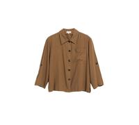 Leinenmix-Bluse mit Turn-up 38 braun 2180742.8918.38