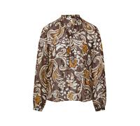 s.Oliver Bluse Semitransparente Chiffon-Bluse mit All-over-Print Braun/Mehrfarbig Größe 38