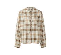 Karobluse S.OLIVER, Damen, Gr. 38, sanftes weiß check, Obermaterial: 50% Modal, 50% Viskose, kariert, relaxed fit hüftlang, Blusen, mit verspielten Details, Relaxed Fit (93176625-38) sanftes weiß chec