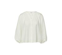 Schlupfbluse S.OLIVER, Damen, Gr. 38, sanftes weiß, Web, Obermaterial: 82% Viskose, 18% Polyamid, unifarben, lässig geschnitten hüftbedeckend, Rundhals, elastischer Bund, Blusen Schlupfbluse, 3/4-Arm-