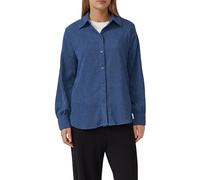 Elastisch Strukturbluse mit Raffung am Rücken 44 blau 2170024.5527.44