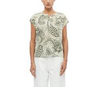 s.Oliver BLACK LABEL Bluse mit All-over-Print und überschnittenen Schultern türkis/beige Größe 40