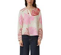 s.Oliver BLACK LABEL Bluse mit Tunika-Ausschnitt und All-over-Print Beige/Mehrfarbig Größe 36