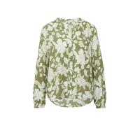 Langarmbluse S.OLIVER, Damen, Gr. 36, grün floral, Web, Obermaterial: 100% Viskose, gemustert, regular fit normal, Rundhals, elastischer Bund, Blusen, mit All-Over Print (10774706-36) grün floral