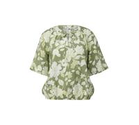 Strukturierte Viskosemix-Bluse im O-Shape 46 olive|creme 2174664.79A0.46