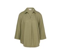 Hemdbluse S.OLIVER, Damen, Gr. 46, summer khaki, Web, Obermaterial: 52% Leinen, 48% Viskose, unifarben, regular fit normal, V-Ausschnitt, Manschette, Blusen Hemdbluse, mit 3/4-Ärmeln (64417869-46) sum