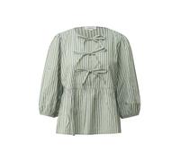 s.Oliver RED LABEL Bluse Relaxed Fit – Gestreift mit Schleifendetails – Hellgrün Größe 38