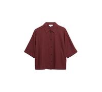 s.Oliver Kurzarm-Hemdbluse Damen Gr. 40 Schwarz Pomegranat Leinenmix (52% Leinen/48% Viskose) Rundhals