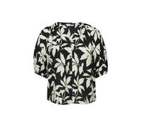 Strukturierte Bluse mit weitem Ärmel 46 schwarz|creme 2181715.99A2.46