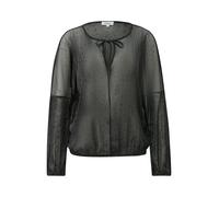 Transparente Bluse mit Glitzergarn und Schmucksteinen 34 schwarz 2173089.9999.34