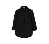 Leinenmix-Bluse mit 3/4-Ärmeln und Turn-up 36 schwarz 2178870.9999.36