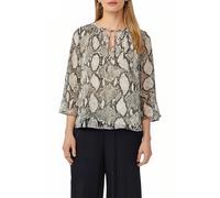 Bluse mit Schlangen-Print und Bindeband 42 Beige 2175921.80A0.42