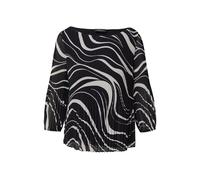 Klassische Bluse S.OLIVER BLACK LABEL, Damen, Gr. 36, schwarz (schwarz aop), Web, Obermaterial: 100% Polyester. Futter: 100% Viskose, bedruckt, regular fit taillenbedeckt, U-Boot-Ausschnitt, elastisch