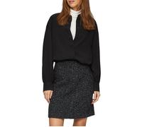 Strukturierte Hemdbluse mit Raffung 44 schwarz 2156347.9999.44