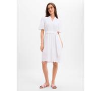 Baumwollkleid mit Lochstickerei und Ballonärmeln 40 weiß 2180749.0100.40