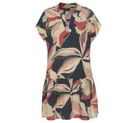 Blusenkleid S.OLIVER Gr. 46, N-Gr, bunt (marine, koralle bedruckt) Damen Kleider Strandkleider mit Volant am Rock, kurzes Sommerkleid, Strandkleid Bestseller (95255112-46)